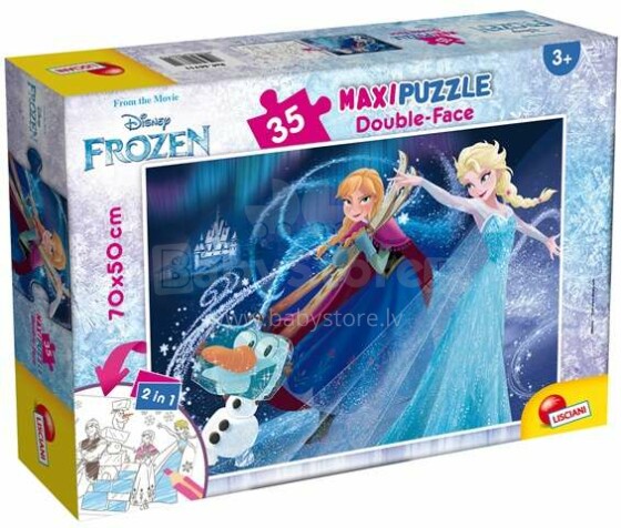 Lisciani Giochi Supermaxi Frozen Art.66711 Divpusēja puzle-krāsojamā grāmata