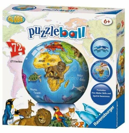 Ravensburger Art.121267V Puzzleball Globus 72 шт. пазл шар 3D