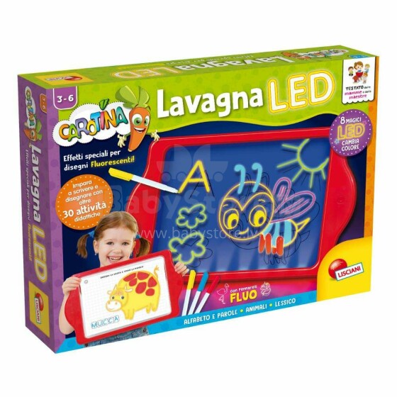 Carotina Baby Led Board  Art.EX77441 Bērnu magnētiskā zīmešanas tāfele ar gaismu