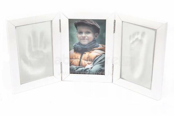 Art for baby Art.55572 Hand and Foot Print White Trīsdaļīgais rāmītis ar nospiedumiem
