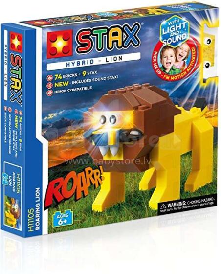 Stax Light Hybrid Lion Art.H11105 Konstruktors ar LED apgaismojumu,83gab