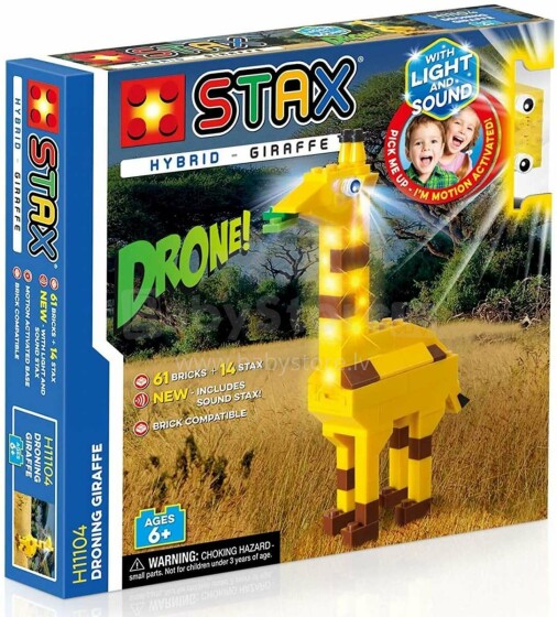 Stax Light Hybrid Giraffe Art.H11104 Конструктор с LED подсветкой ,75шт