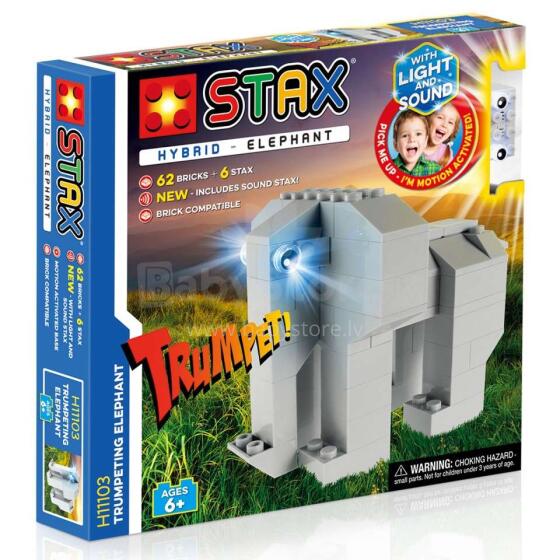 Stax Light Hybrid Elephant Art.H11103 Konstruktors ar LED apgaismojumu,68gab