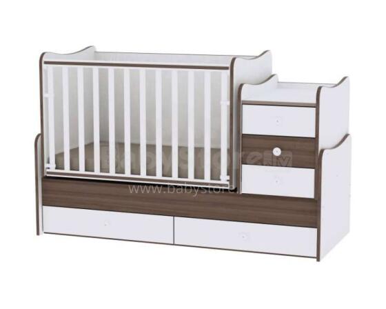 Lorelli Maxi Plus Art.56305 White/Walnut  Bērnu gulta-transformeris 70x160