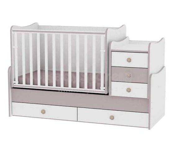 Lorelli Maxi Plus Art.56308 White/Cappucino bērnu gulta 70x160cm