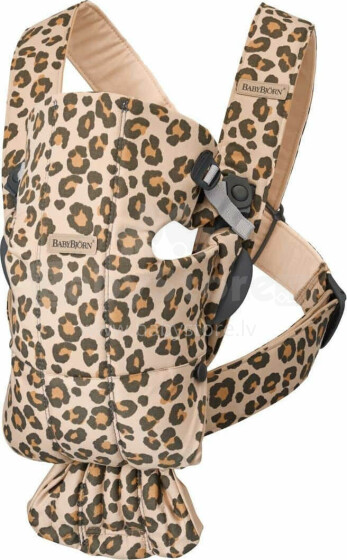 Babybjorn Baby Carrier Mini Cotton  Art.021075 Beige Leopard Ķengursoma aktīviem vecākiem gariem pārgājieniem no 3,5 līdz 11 kg