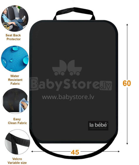 La bebe™ Car Seat Back Protector Art.56793 Black Aizsargpārvalks autosēdeklim