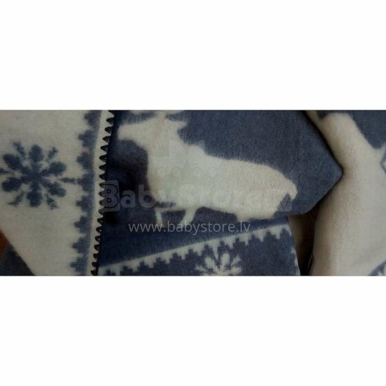 Vaikų antklodė „Eco Wool Art.56945“ mėlynos vilnos antklodė / antklodė vaikams 100x140cm,
