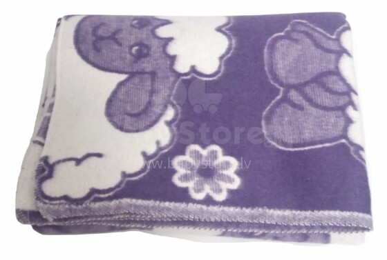 Urga Art.56960 Шерстяное Одеяло - плед 140x100cm Purple Sheep