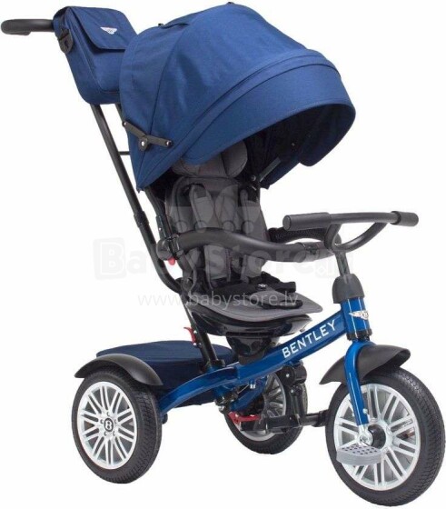 Nakko Bentley Art.57522 Blue Детский трехколесный интерактивный велосипед c надувными колёсами, ручкой управления и крышей