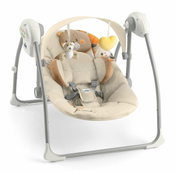 Cam  Sonnolento Art.S345/240 Bērnu krēsls-šūpulis (šūpuļkrēsliņš) ar regulējamo ātrumu, mūziku un rotaļlietu loku