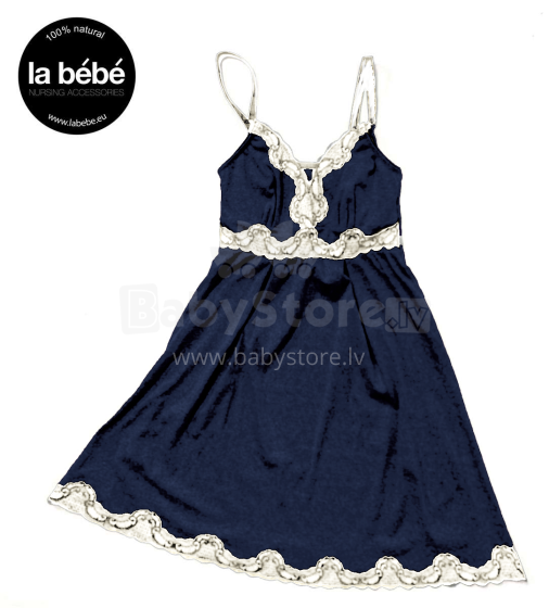 La Bebe™ Nursing Cotton Art.57966 Blue/Milk Mama Maternity and nursing nightdress