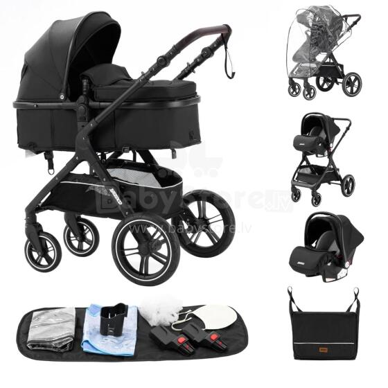 Kids Buggy 3 in 1 Art.X1 Black Детская коляска 3 в 1