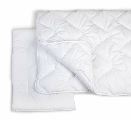 „YappyKids AloeVera Art.58722“ baltos pagalvės ir antklodžių rinkinys (antklodė)