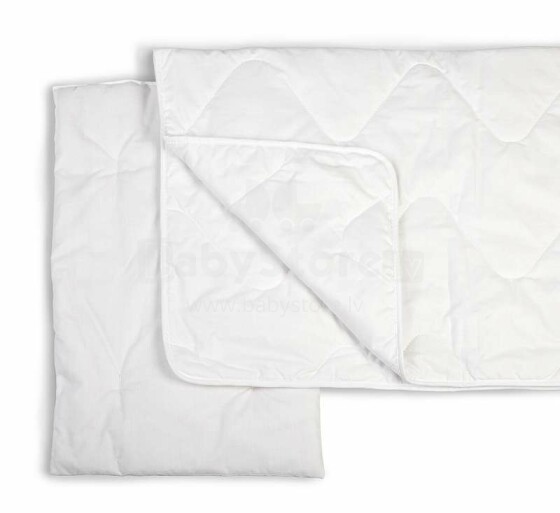 „YappyKids Cotton Art.58725“ baltos pagalvės ir antklodžių rinkinys (antklodė)