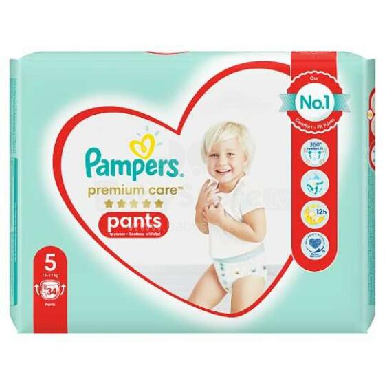Pampers Pants Premium Care Art.P04H026 Bērnu biksītes S5 izmērs no 12-17kg, 34gab.