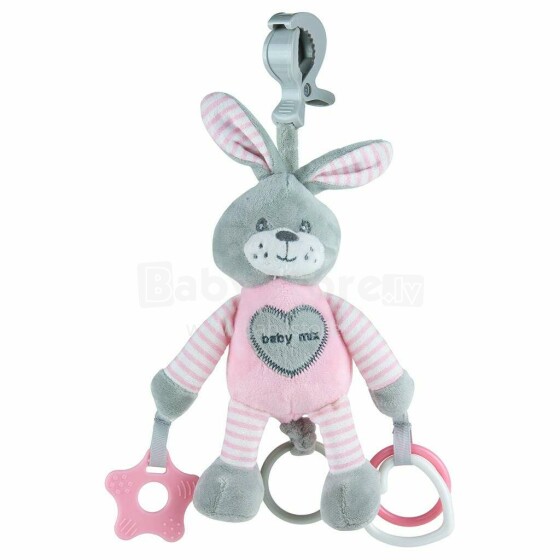 BabyMix Rabbit Art.40847	 Žaislą galima pakabinti ant vežimėlio vibruojant
