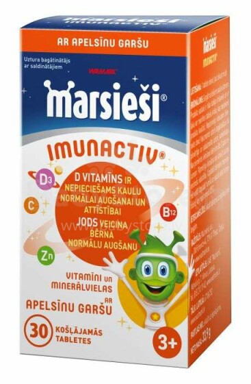 Walmark Imunactiv Art.58983 Марсиане-витамины со вкусом апельсина,30 таблеток