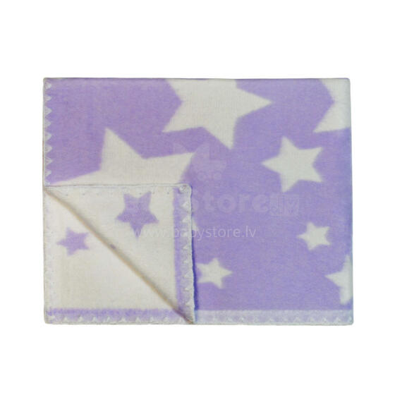 UR Kids Blanket Cotton Art.60142 Stars Violet Dabīgas kokvilnas pleds/sega bērniem 100x140cm