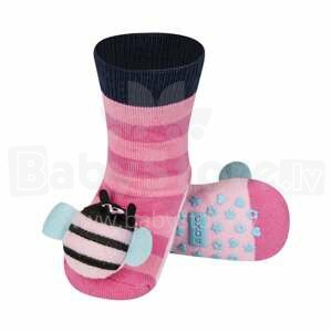 SOXO Baby Art.68032 - 2 AntiSlip ABS Infant socks with rattle
