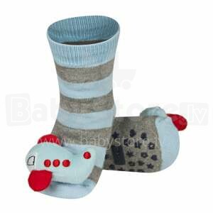 SOXO Baby Art.63129 - 2 ABS Детские носочки 3D с погремушкой 0-24м.