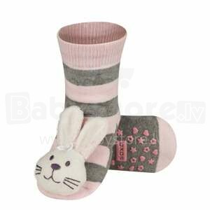 SOXO Baby Art.63129 - 4 ABS Детские носочки 3D с погремушкой 0-24м.