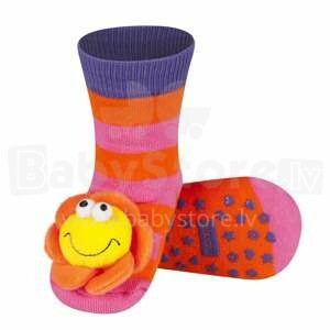 SOXO Baby Art.75214 - 6 AntiSlip ABS  Детские носочки 3D с погремушкой 0-24м.