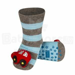 SOXO Baby Antislip 74934 - 2 Фротэ носки 3D с ABS и погремушкой