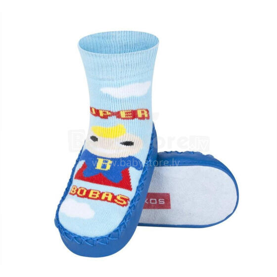 Soxo Baby Art.20142 Zeķes - čibiņas ar  dabisko ādas zolēm