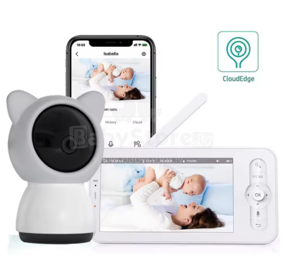 La bebe™ Accessories Wireles Baby Monitor Babyphone Art.60765 White Digitālais bērnu videomonitors