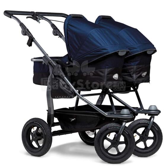 TFK Duo Mono Combi Art.T-D1-KA-334 Navy Высококачественная коляска-трансформер для двойняшек 2 в 1 (погодок)