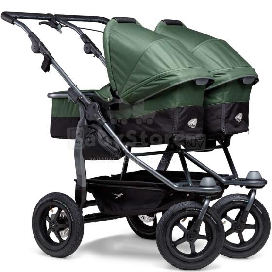 TFK Duo Mono Combi Art.T-D1-KA-355 Olive Высококачественная коляска-трансформер для двойняшек 2 в 1 (погодок)