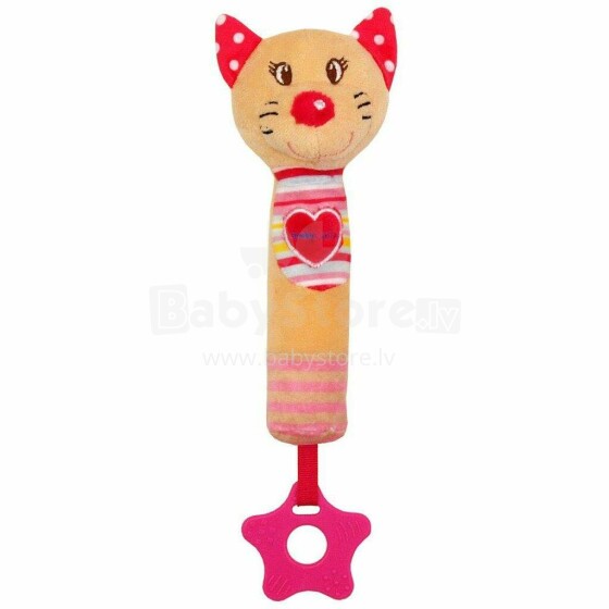 BabyMix Cat Art.44881 детская мягкая погремушка с пищалкой