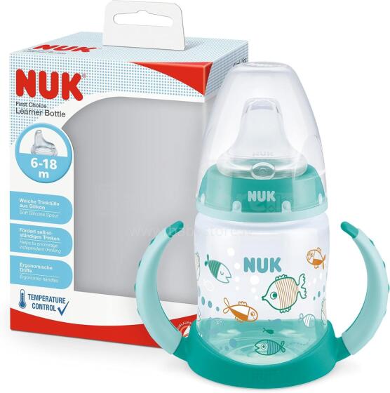 Nuk First Choice Minnie Art.62391 Mācību pudelīte un termokontroli ar silikona snīpīti, 150ml (6-18 mēn.)
