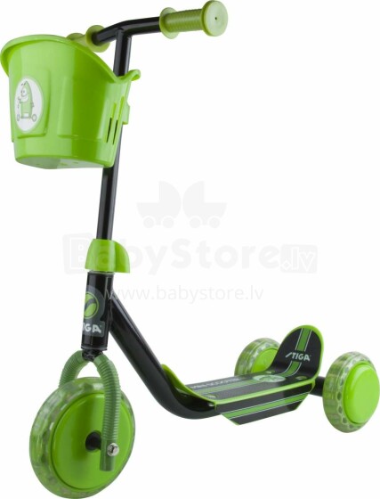 Stiga Mini Kid Scooter Green Art.80-7401-19 3-rattaline laste tõukeratas korviga