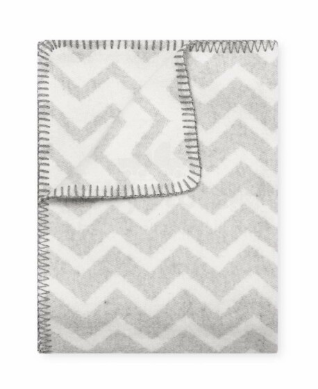 Kids Blanket Cotton  Zigzag Art.64823 Grey Dabīgas kokvilnas pleds/sega bērniem 100x140cm,(B kvalitātes kategorija)