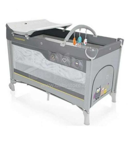 Baby Design DREAM OWLS 07/light grey  Ceļojumu Gulta