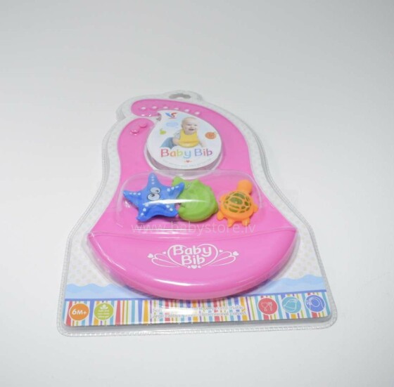 TLC Baby Bib Art.112457 Слюнявчик силиконовый с кармашком и игрушками   Edit