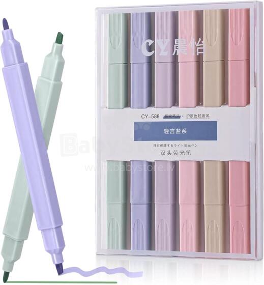 MumdoYAL Dual Tips Highlighter Art.66892 Flomasteru komplekts,6 gab