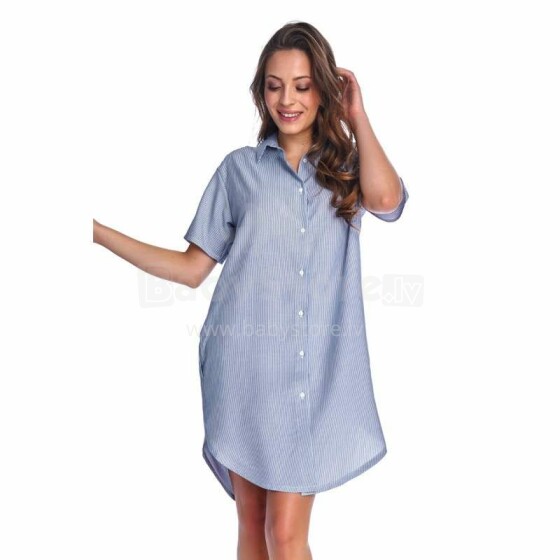 Doctornap Night Shirt Art.KW.9988 Blue  Ночная рубашка для беременных/кормящих с коротким рукавом