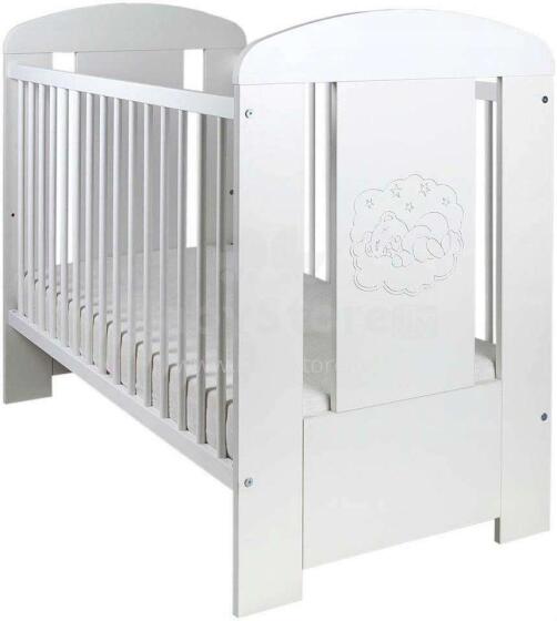 Drewex Mis Bialy Comfort Art.68053  Детская деревянная кроватка с ящиком 120x60см