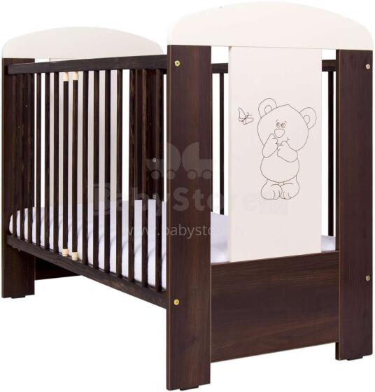 Drewex Little Bear&Butterfly Art.68054  riekstu krāsas, ar nolaižamo sānu , 120x60cm