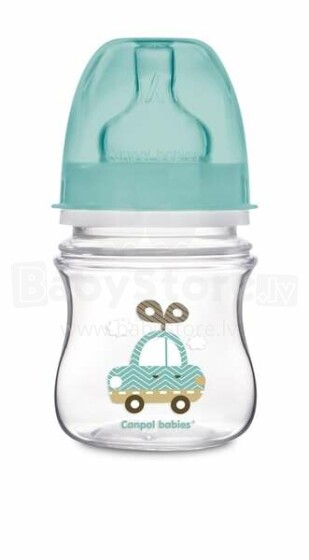 „Canpol Babies 35/205“ plastikinis butelis 120 ml 3-6 m + be BPA, su silikoninėmis čiulptukais