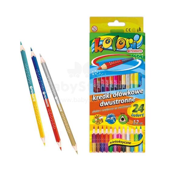 Penmate Art.68469 Duo Colours Bērnu krāsainie zīmuļi 24 krāsas/12 gb.