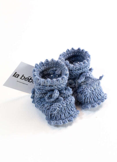La Bebe™ Lambswool Hand Made Booties Art.68789 Dabīgas vilnas adītas bērnu zeķītes/ zābaciņi
