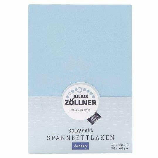 „Julius Zollner Jersey“ šviesiai mėlynas menas. 8320113350 lapas su guma 60x120 / 70x140cm
