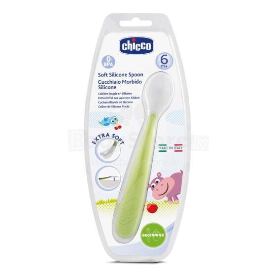 Chicco Art.06828.51  Мягкая силиконовая ложечка с анатомической ручкой 6m+