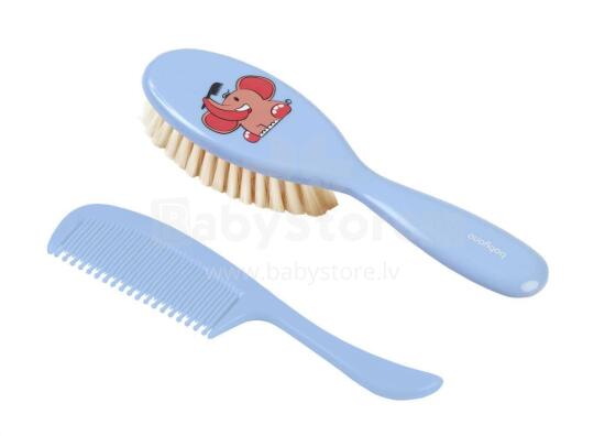 BabyOno Art.568 Blue NATURAL SUPER SOFT Щетка с натуральным мягким волосом + расческа