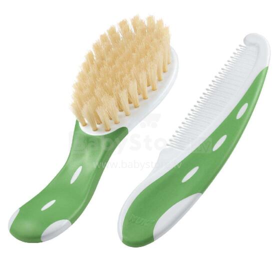 Nuk Art.SE37  Babybrush green  Щётка + расческа для малышей