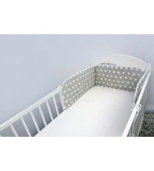 ANKRAS DOTS grey Бортик-охранка для детской кроватки 180 cm